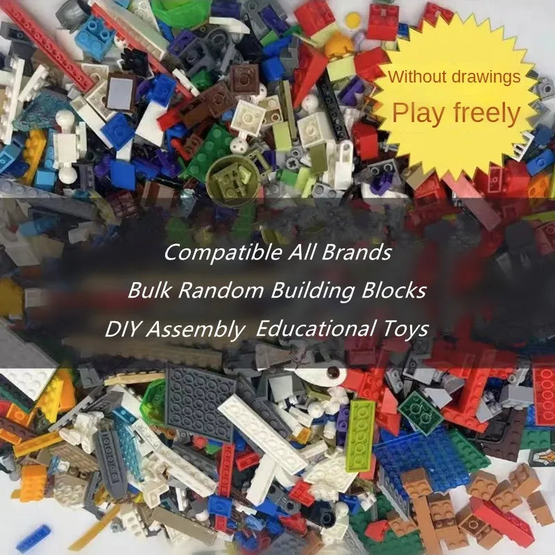 3000 grams Random Bulk Building Blocks City Creative DIY Assembly Bricks Model Educational Kids Toys Compatible Brand
