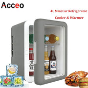 4L Mini Car Refrigerator Portable Fridge Car Home Cosmetics 12V/220V Hot And Cold Dual-Purpose Ice Box For Camping Travel