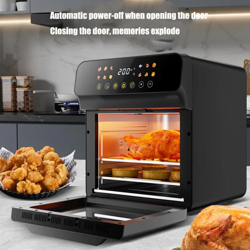 Large Capacity Air Fryer Visual Intelligent Fully Automatic Household Air Fryer Anti Scald Handle Suitable for Chicken And Fish