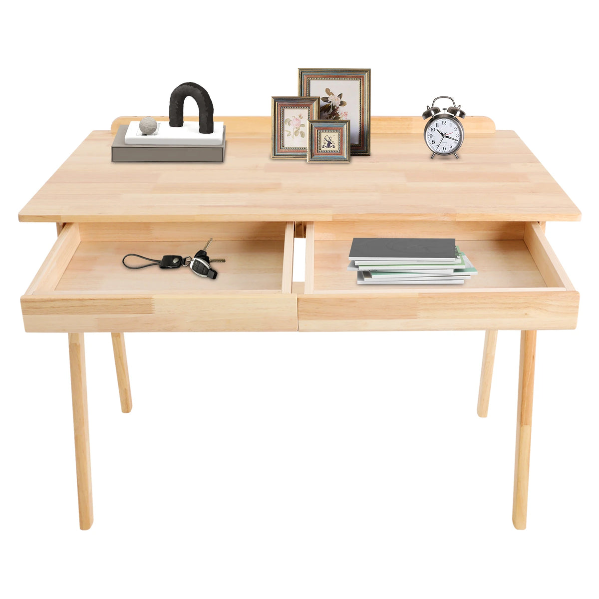 Floor Standing Desk with 2 Drawers Desk for Bedroom Writing Computer Desk