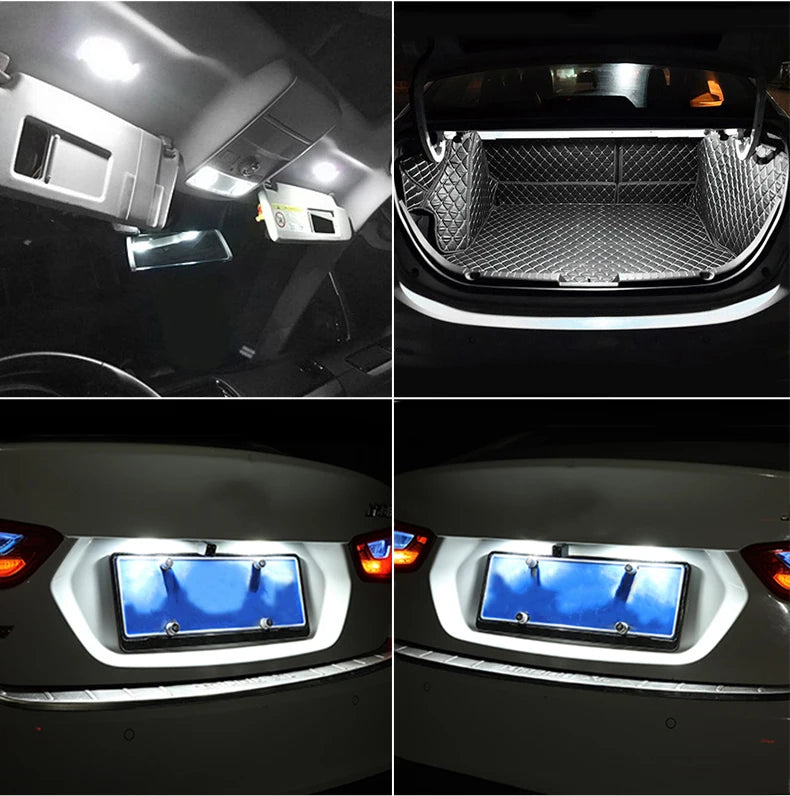 2pcs T10 W5W LED Bulbs 168 194 3030 6SMD Canbus No Error Super Bright Car Interior Clearance License plate light Dome Lamp White