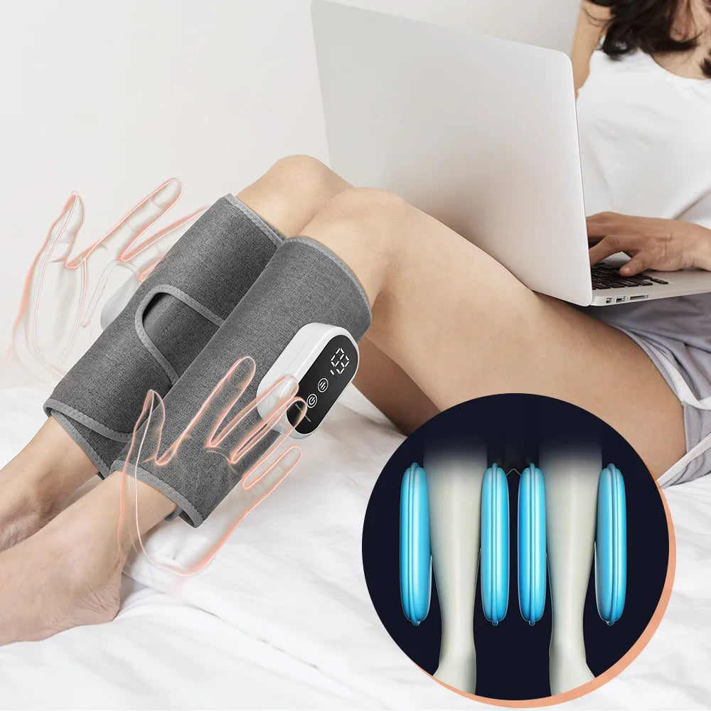 Foot Air Pressure Leg Calf Massager Promotes Blood Circulation Muscle Relaxation Device 360° Full Cover Leg Massager