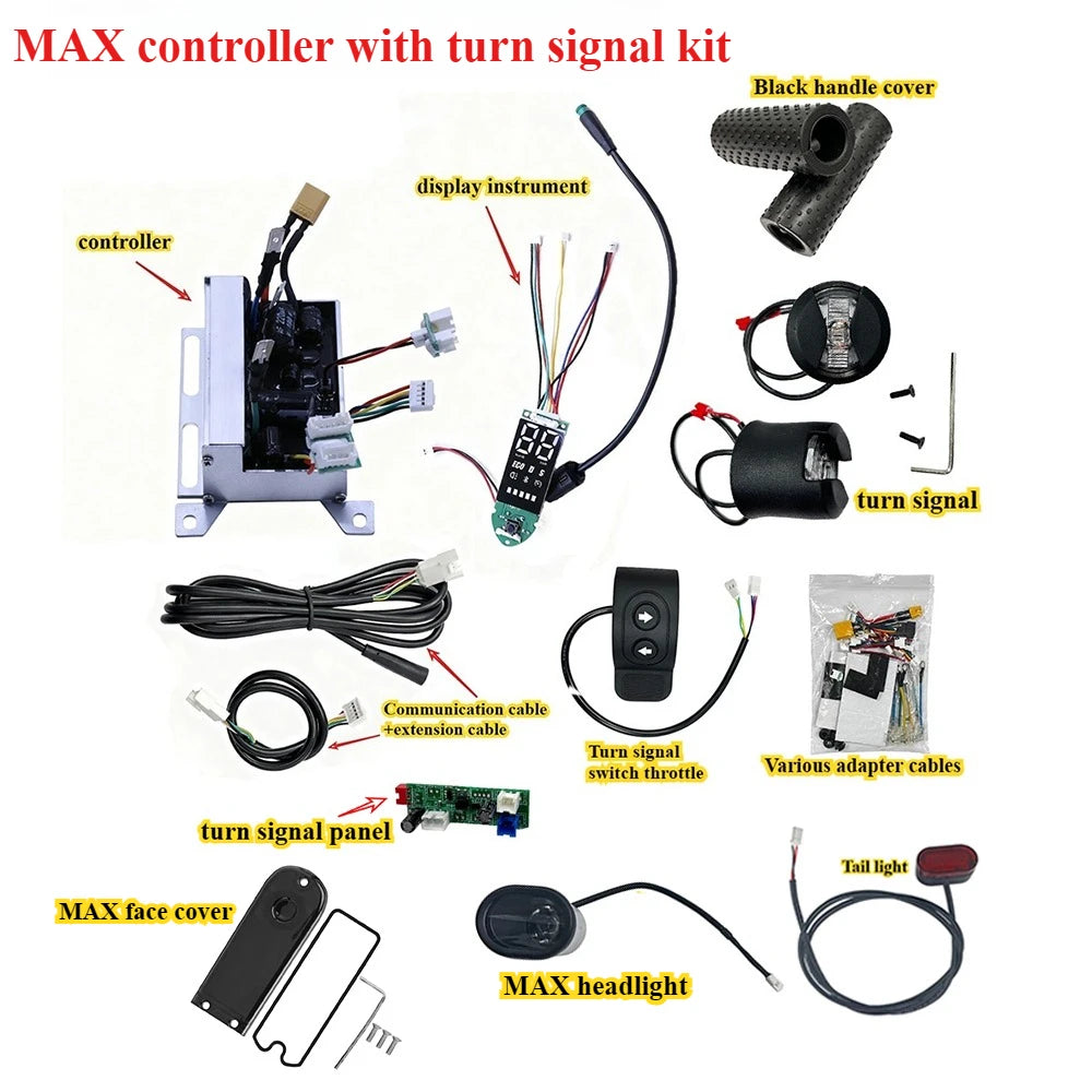 E-Scooter Controller Kit for 8.5-10" VOLPAM/HopCycle/Aovowheel/Maxshot/Hiboy/MAX, Turn Signal, Self-Learning, 25-58km/h