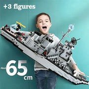 65CM Super Large Navy Warship Building Blocks Army Ship Model 6 in 1 Multi Shape Building Blocks Toy Set for Boys Toys