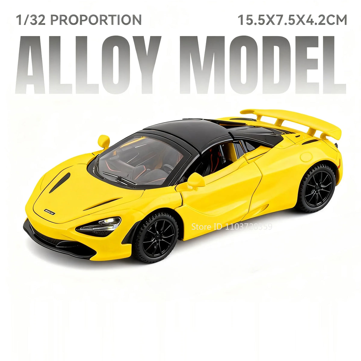 1:32 720S Senna Model Toy Sports Cars Alloy Diecast Sound Light Exquisite Interior Pull Back Supercar Models for Kids Presents