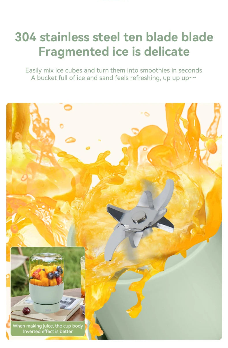 Portable Fruit Juicer Cup Y08 Multi-function Electric Travel Blender 10 Level Steel Knife Large Capacity Smoothie Quick Making