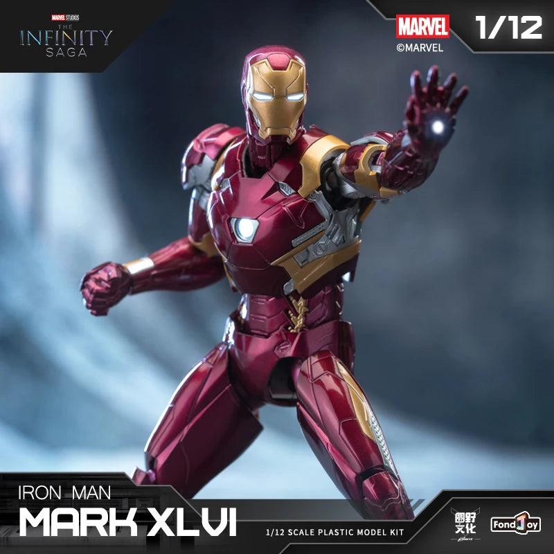 NEW Original Fondjoy Anime Figure Iron Man MK46 Model Kit 1/12 Infinity Saga Ironman Mark 46 Assembly ABS Joint Movable Kid Toys