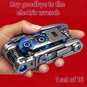 16-in-1 Socket Wrench Set, Non-Slip Rotating Head. Durable Stainless Steel for Home & Car Repairs. Easy & Universal Tool.