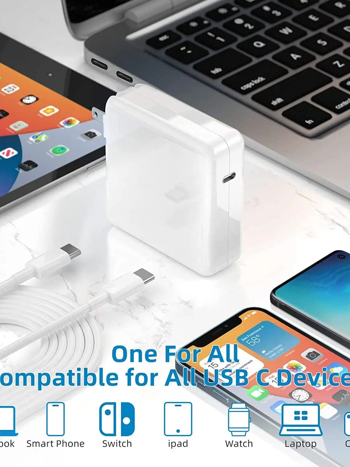 30W 61W 87W 96W 100W 118W PD USB-C Notebook Laptops Power Adapter Type-C Fast Charger For MacBook Pro 12 inch 13 inch Touch Bar