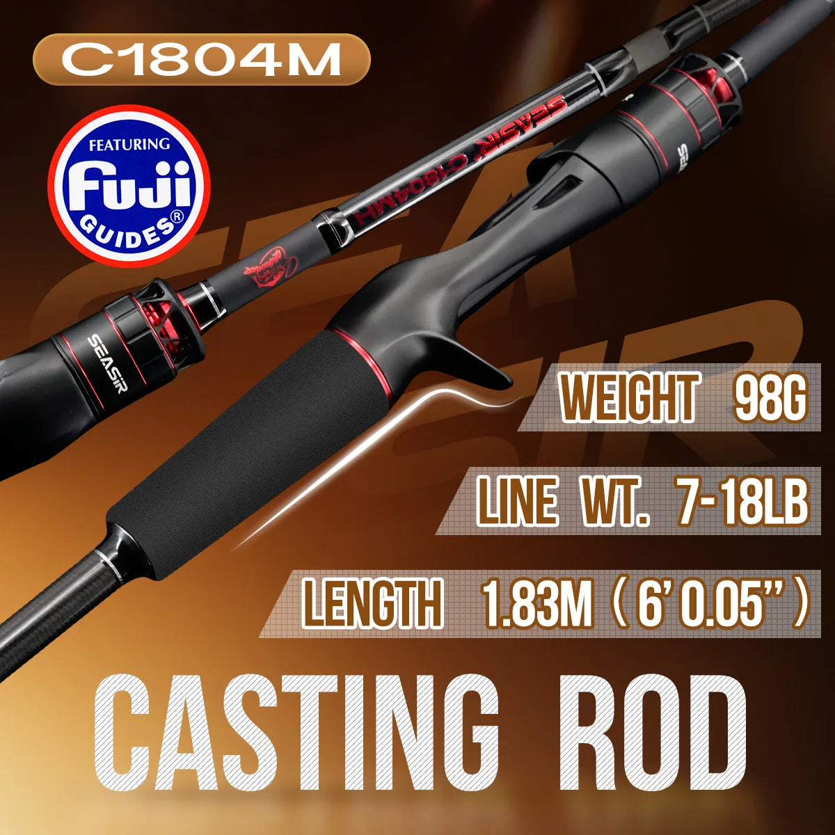 Seasir Salminus XF M/MH Spining&Casting Fishing Rod FUJI O Guide Rings 1.83M Drag 7-9KG 4-Piece Heavy Power All-Round Travel Rod