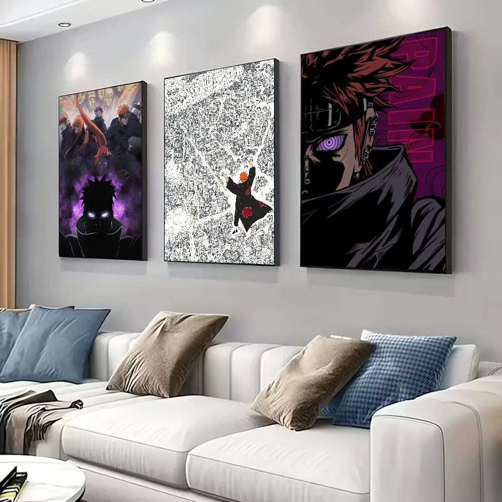 N-Naruto Akatsuki Pain Poster for Modern Decor in Home Offices, Bedrooms, Living Rooms, Kitchens, Bathrooms.