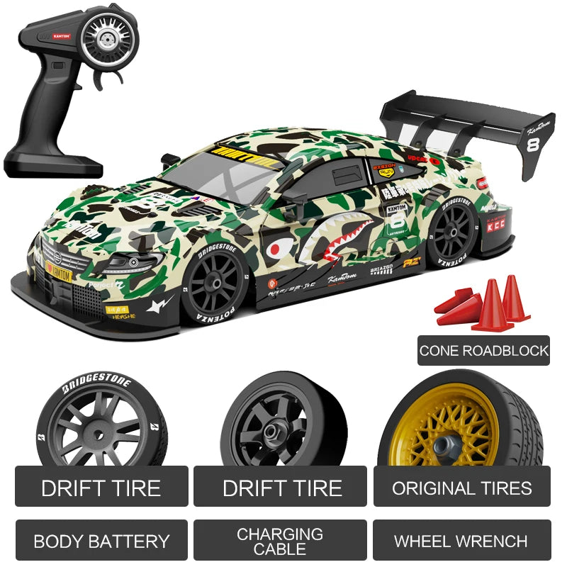 RC 4WD 2.4G Racing Car High Speed Off-Road Remote Control Drift Toys 1:16 with LED Light Race Sports Car for Boys Children Gift