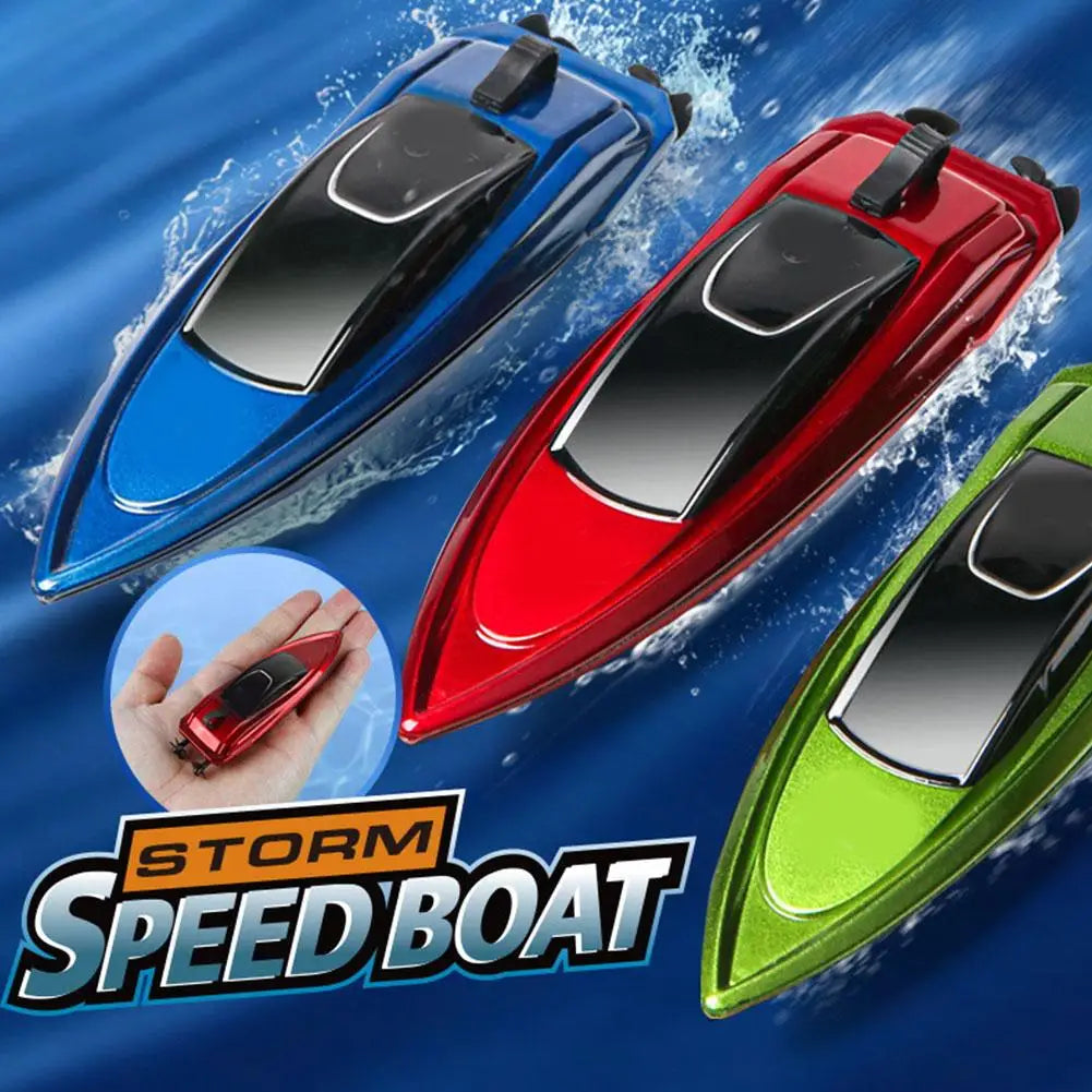 Remote Control LED Light Waterproof Electric Ship 2.4GHz High Speed Boat Mini RC Boat Children Remote Control Ship Toy Gifts