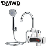 DMWD Electric Instant Hot Water Faucet Water heater Fast heating with LED Temperature Display Tankless Tap For Kitchen shower EU