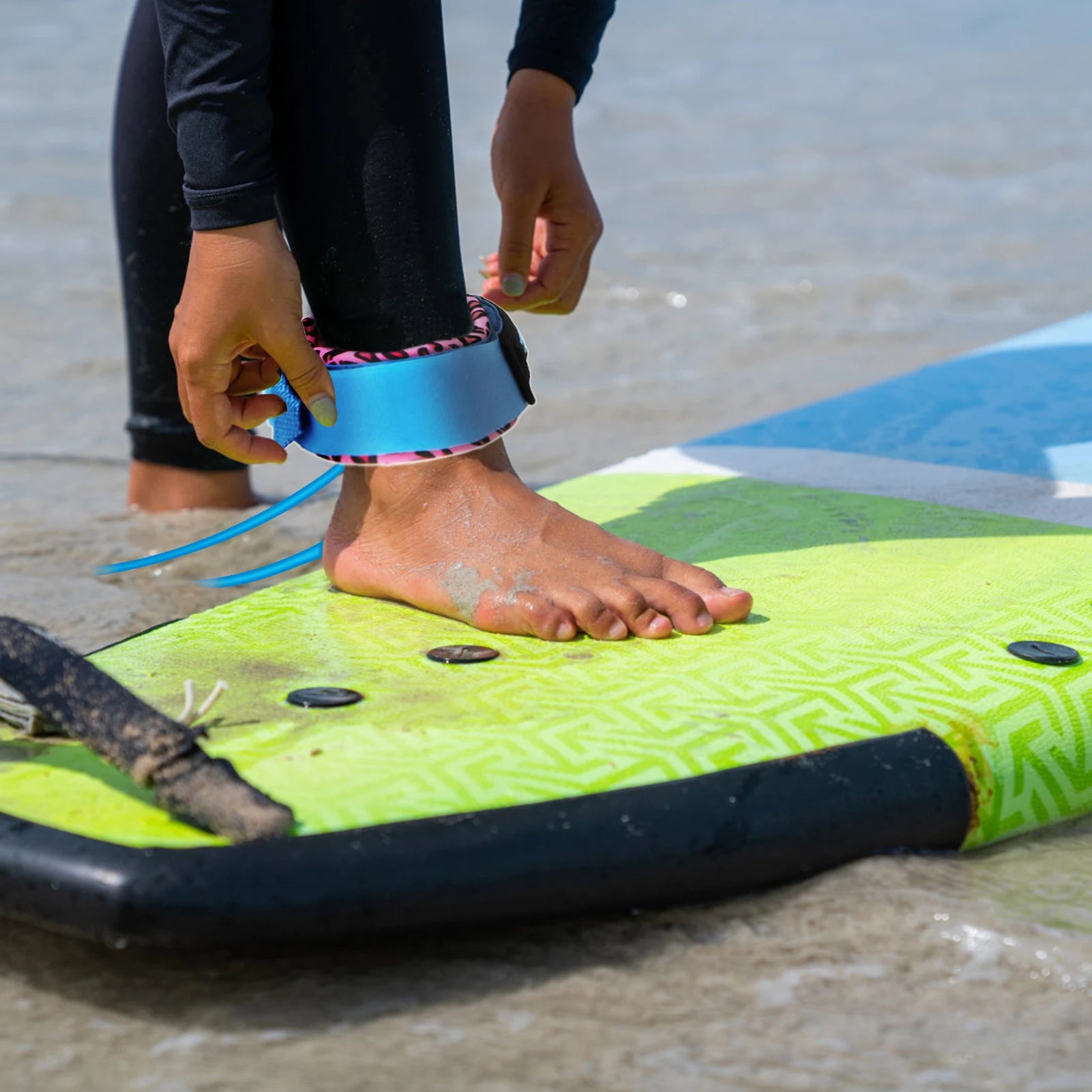 Surf Leash 7mm Thick 6ft/8ft Straight Surfboard Leash SUP Leg Rope 7mm Thick TPU Cord Sup Leash