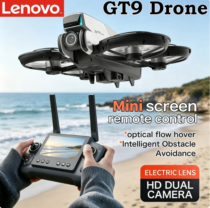 Lenovo GT9 Drone GPS Foldable Quadcopter Display Dual Lens 2.4G WiFi Optical Flow Positioning Powerful Brushless Motor HD Aerial