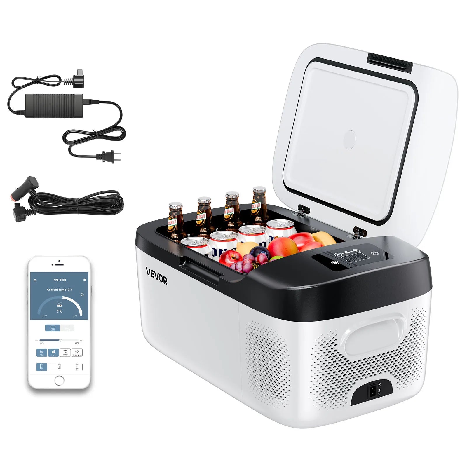 SucceBuy 15L Small Fridge Portable Car Freezer 12V/24V Mini Refrigerator Compressor Cooler for RVs Traveling Camping Outdoor