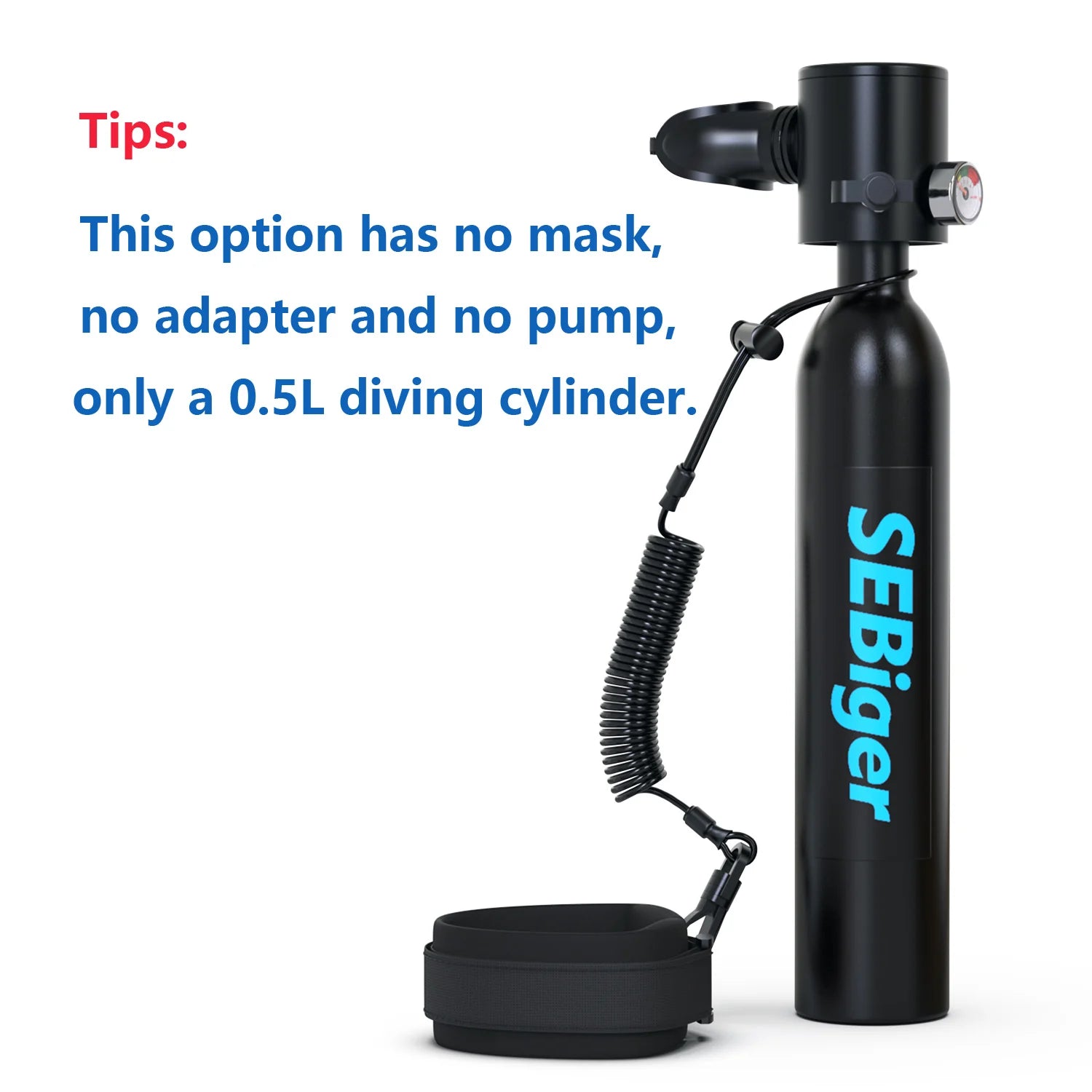 SEBIger 0.5L Diving diving tank Set and Full Face Mask for Beginner Swimmers,5-10 minutes underwater,Reusable,outdoor traveling