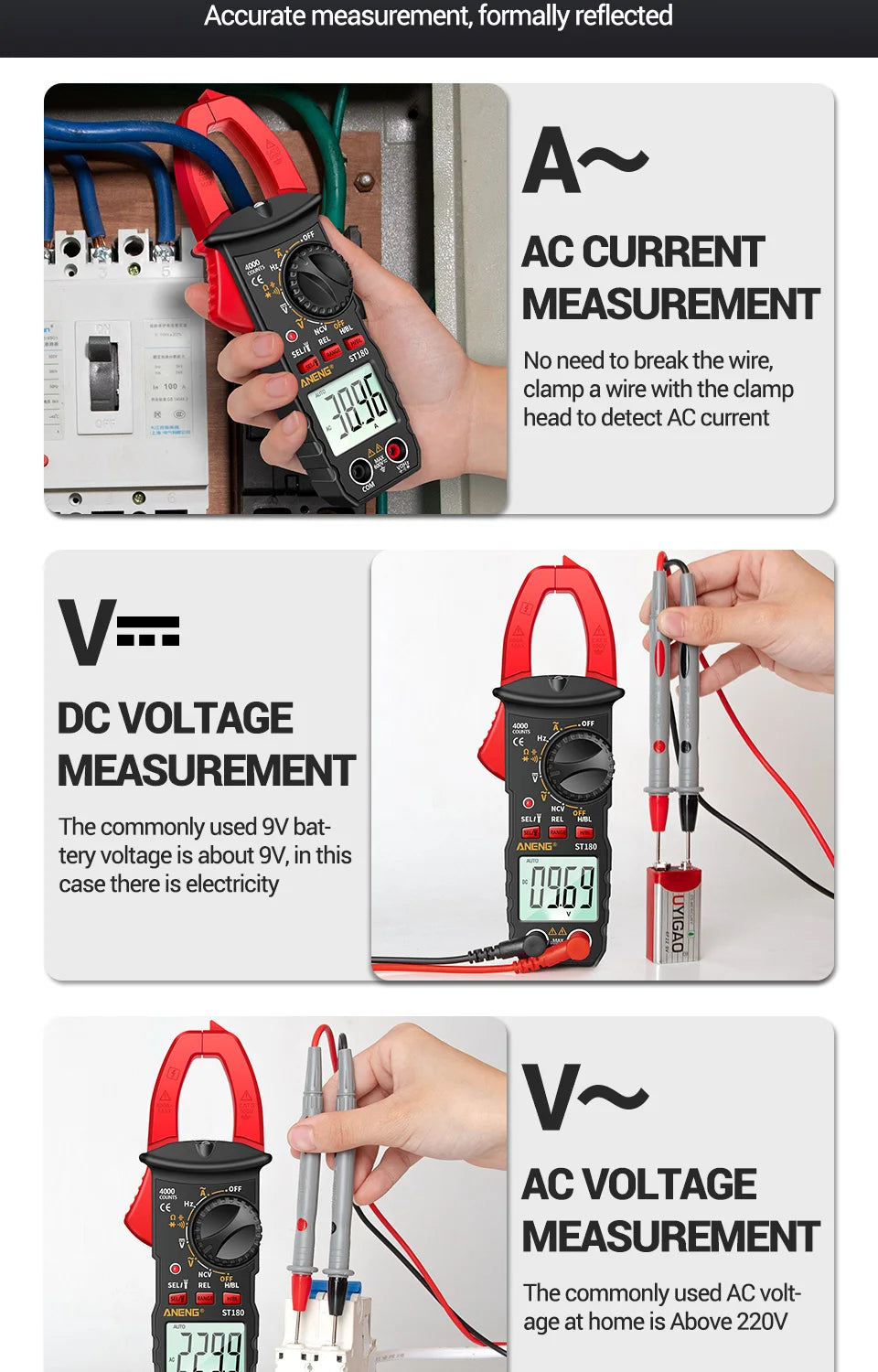 Current Clamp Meter Digital Voltage Tester
