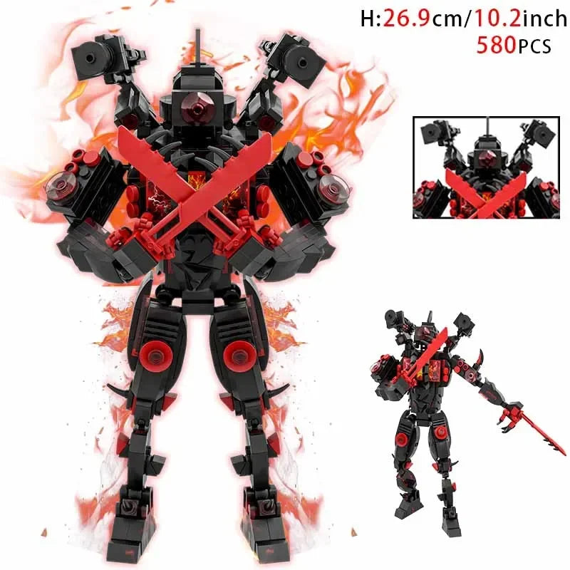 Moc Skibidi Toilet Action Figures Model Building Blocks Camerman Titan Speakerman Surveillance Man TVMan Boys Toys For Kids Gift