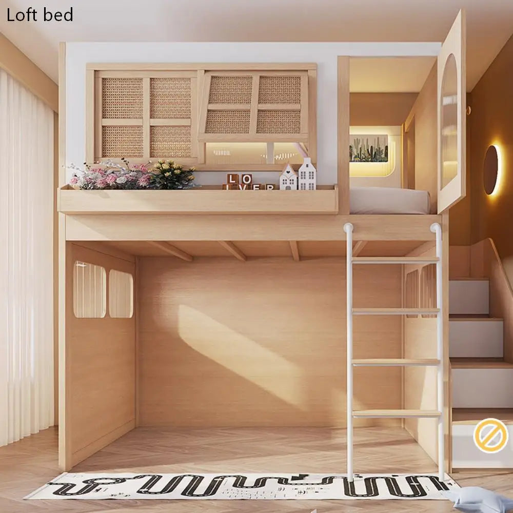 Bunk Bed with Separate Privacy Areas for Brother & Sister, Double Layer Bed for Adults, Noise-Free Partitioned High Low Bed