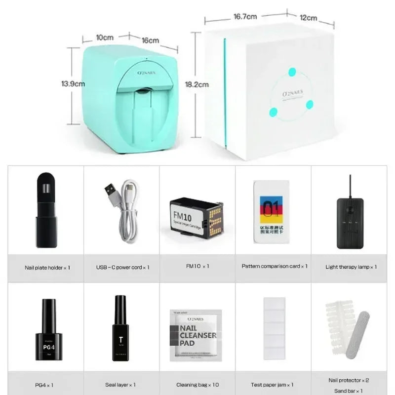 Portable 3D Painted Nail Printer Machine Intelligent Automatic Printing Celebrity Home Nail Machine Artifact With Cartridge