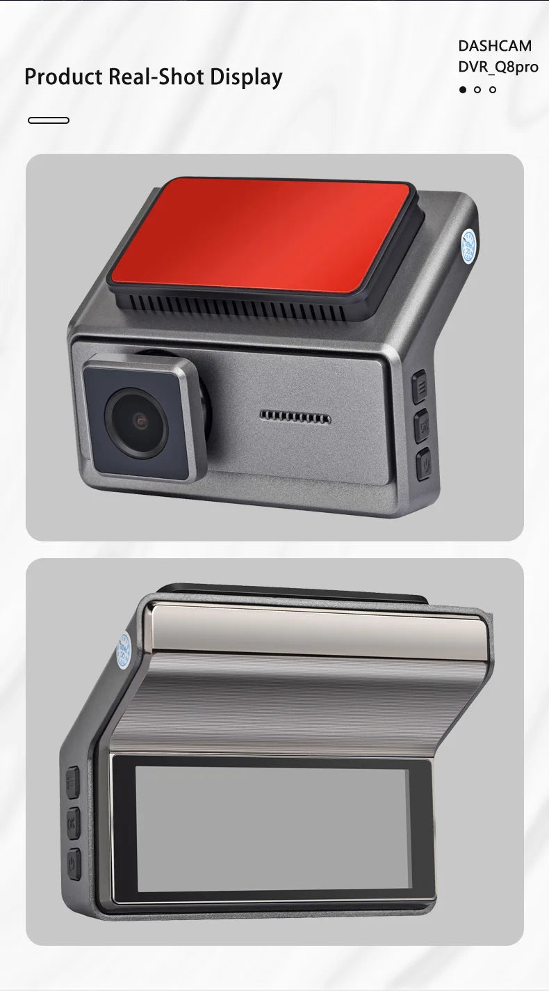 Dash Cam UHD 2K for Car Camera Night Vision With GPS WiFi 24h Parking Loop Record 2K Front 1080P Rear Dual Lens Driving Recorder