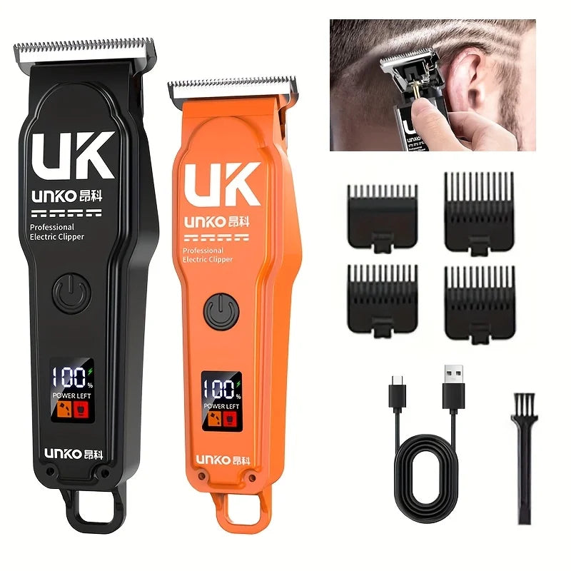 Professional T Blade Hair Clipper for Men Cordless Electric Trimmer LCD Display Beard Trimmer USB Rechargeable Barber Cutting Ma