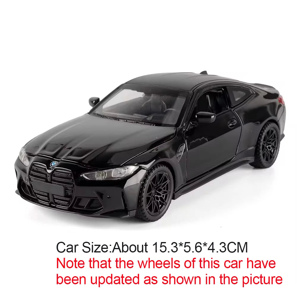 1:32 M4 320I Simulation Car Model Toys Metal Diecast Doors Opened Sound Light Pull Back Rubber Tires Ornament Vehicles for Kids