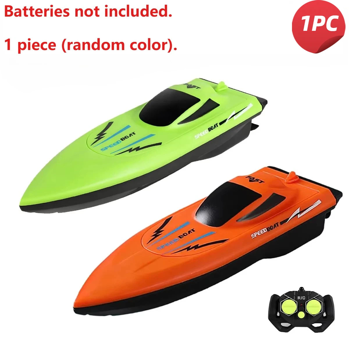 RC Remote Control Speed Boat 2.4GHz High-Speed Racing Boat Dual Propeller Waterproof Electric Toy for Kids Pool Lake Outdoor Fun