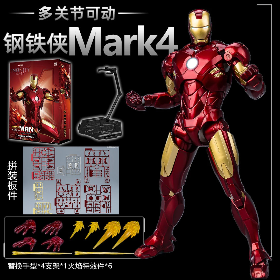 1/12 Original FondJoy Iron Man Tony Stark Legend Action Figure MK45 MK46 MK50 MK4 DIY Building Block Toys Collection Anime Model