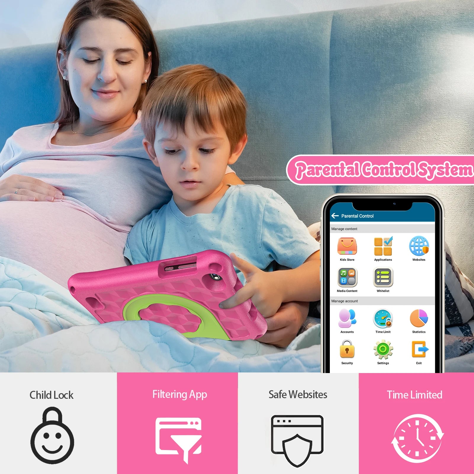 Keep your little ones entertained and safe with this 7-inch kids tablet—featuring WiFi, dual cameras, and a child safety mode perfect for toddlers!