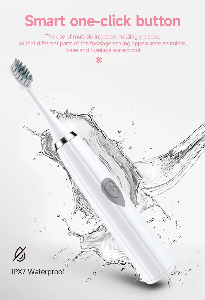 Maintain a bright smile with this electric toothbrush for adults—offering effective cleaning, easy handling, and advanced brushing technology!