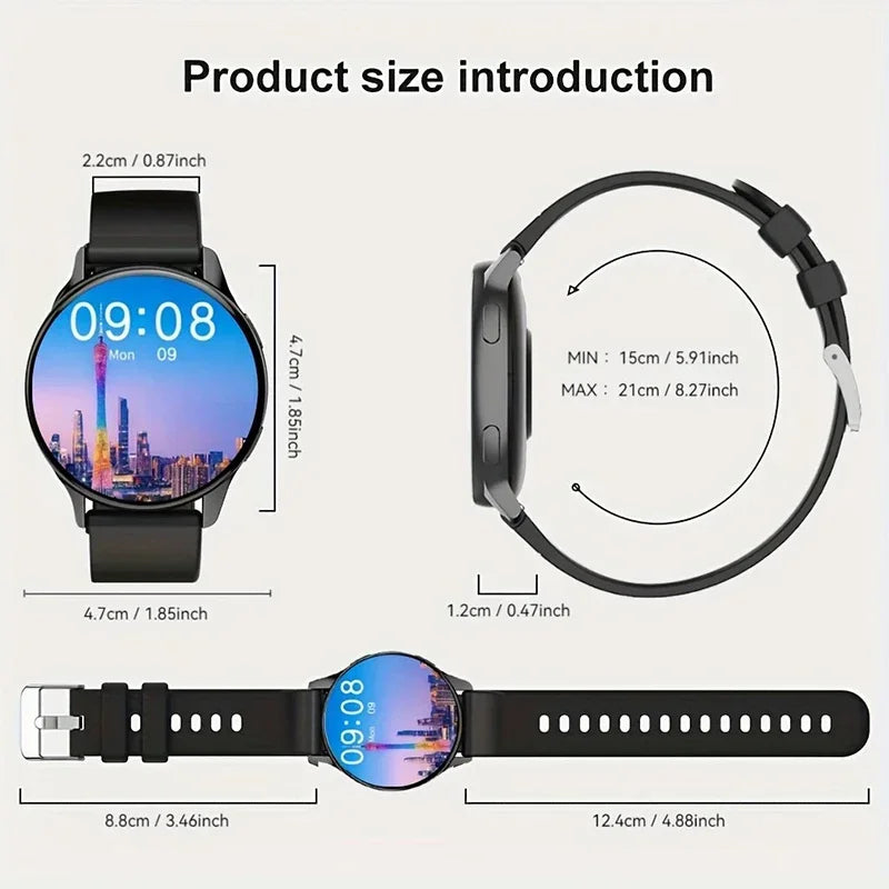 Track your sleep and stay connected in style with this round-display smartwatch for men and women, compatible with iOS and Android!