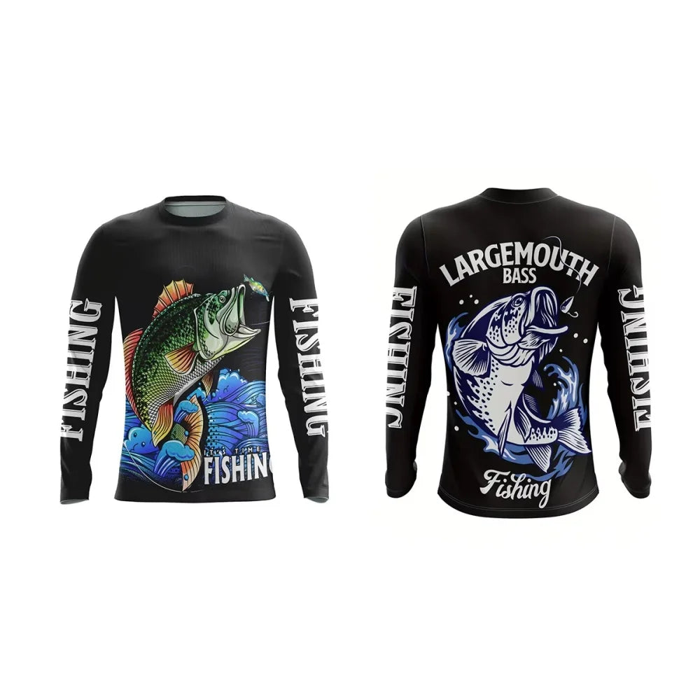Mens Fishing Shirt Long Sleeve T-Shirt Camping Outdoor Men T-Shirt Summer Loose Fishing Graphic Sports T-Shirts for Men Clothing