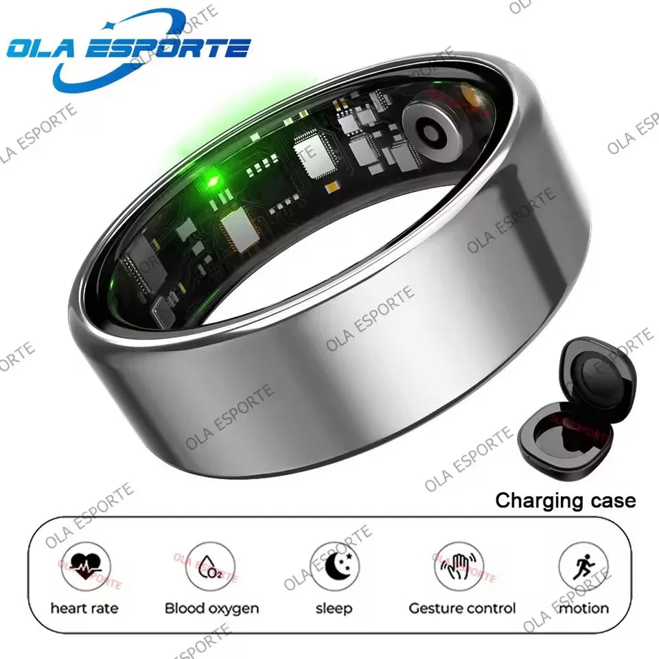 2026 Smart Ring Blood Pressure Heart Rate Sleep Monitoring Smartring & 5ATM Waterproof Multi-sport Mode Smartring Man Women HT30