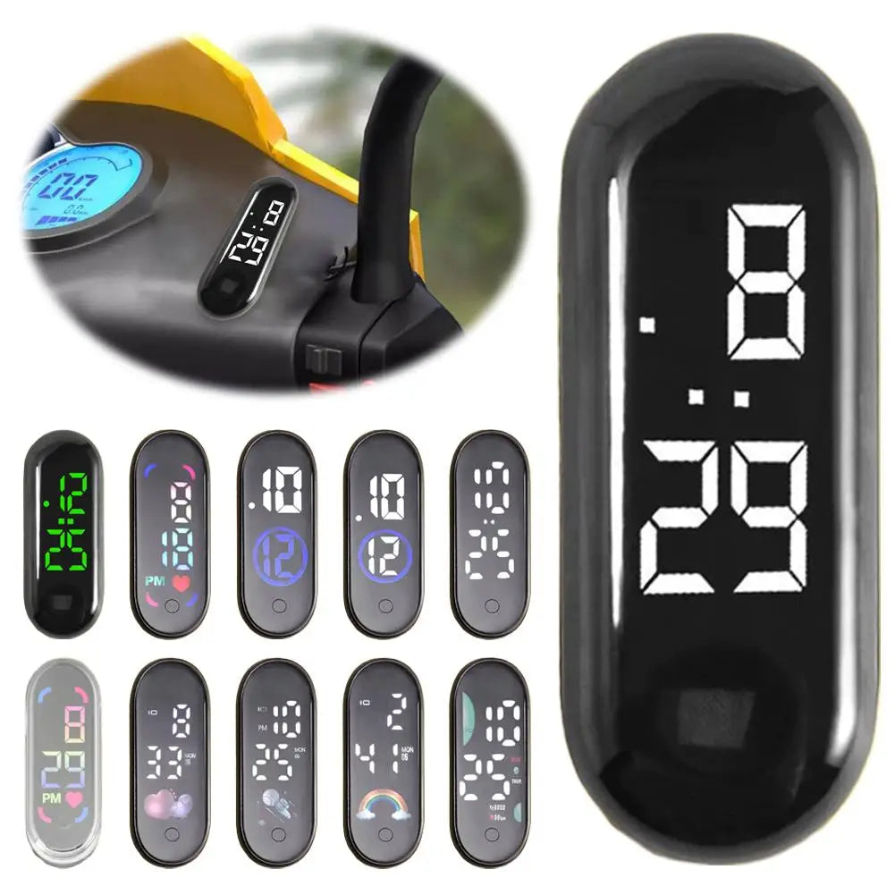 Luminous Motorcycle Car Clock Auto Internal Stick-On Mini Sport Waterproof Watch Mechanics Led Clocks Auto Ornament Accessories