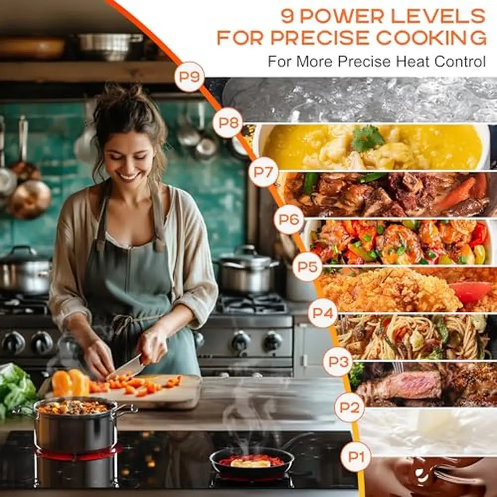 30" Electric Ceramic Cooktop 4 Burners Sensor Touch Control 7100W Power Multi-functional Safety Lock Timer Black Glass Surface