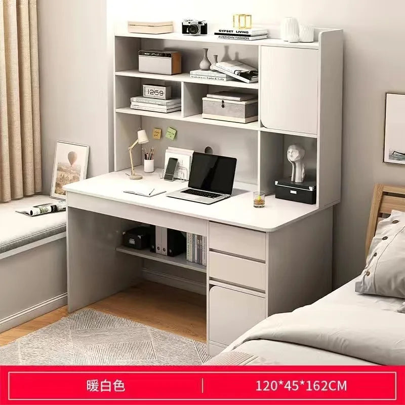 Simple Desk Bookshelf All-in-one Computer Desk Storage Space Student Home Study Bedroom Office Desk with Household Furniture