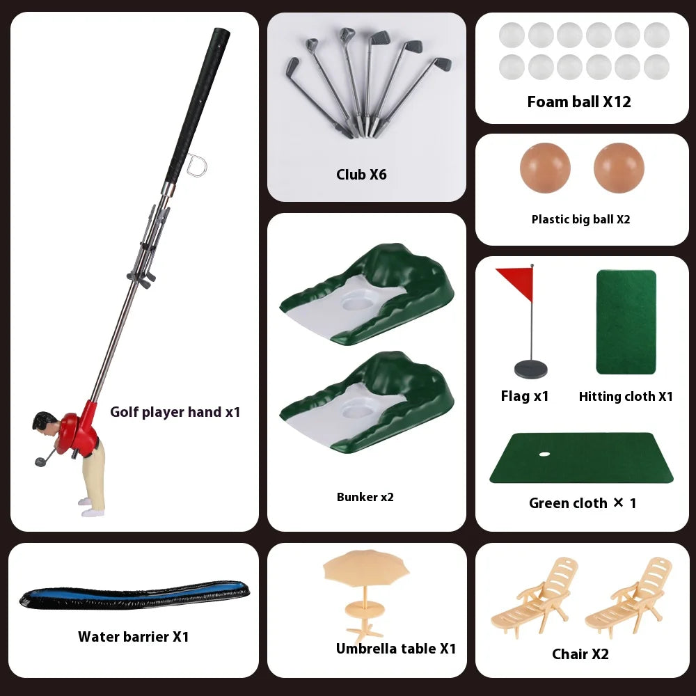 Children's Golf Club Mini Doll Set Toy Indoor And Outdoor Portable Parent-child Interactive Party Game Birthday Gift