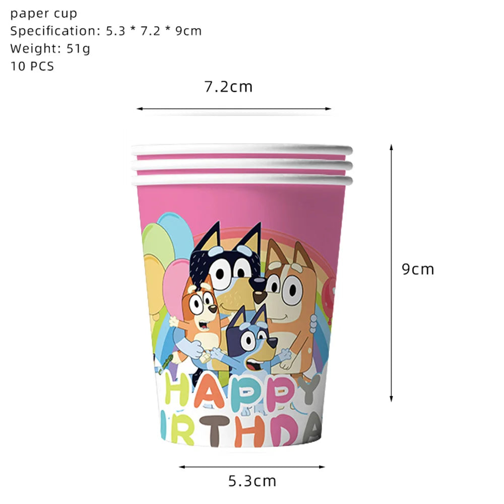Blue dog Birthday Party Supplies Goodie Bag Stuffers Fillers Tableware Plates Cups Napkins Tablecloth Party Favor Decorations