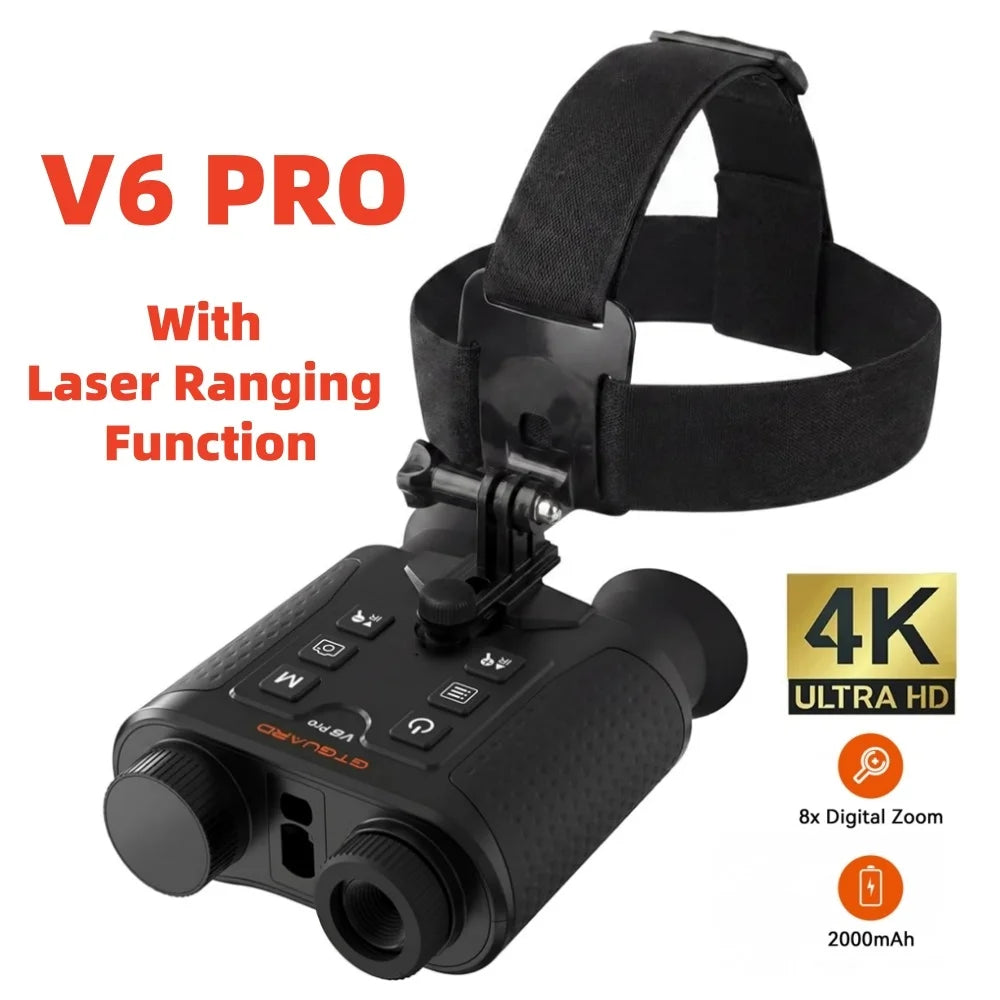 GTMEDIA V6 PRO Infrared 4K Night Vision Binoculars Goggles 8X Digital Zoom 300M Full Darkness Photo&Video Telescope for Hunting