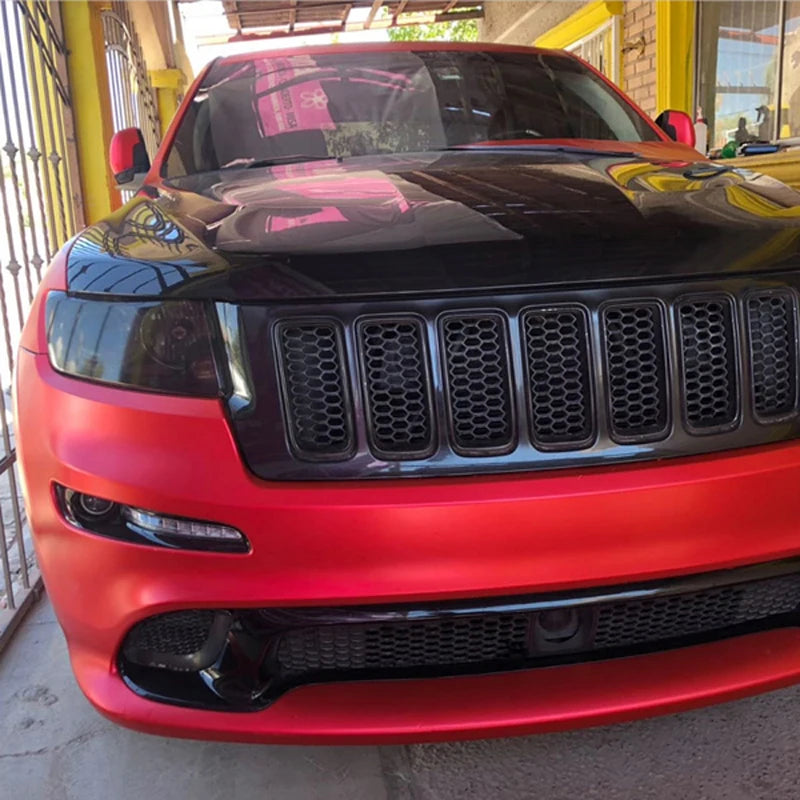 Premium Red Satin Chrome Matte Metallic Vinyl Film Car Wrap Foil with Air Release Self Adhesive Decal