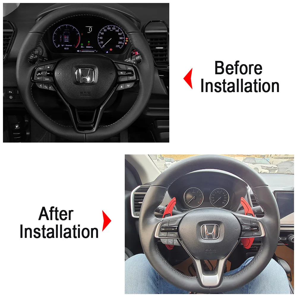 For Honda E City HR-V Vezel e:HEV Advance 2022-2024 Car Steering Wheel Shift Paddles Shifter Extension Car Accessories Stickers