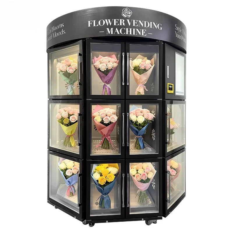 Customized Top Fashion Self Service Refrigeration Flower Vending Machine In Stock Fresh Keeping Shopping Center Use