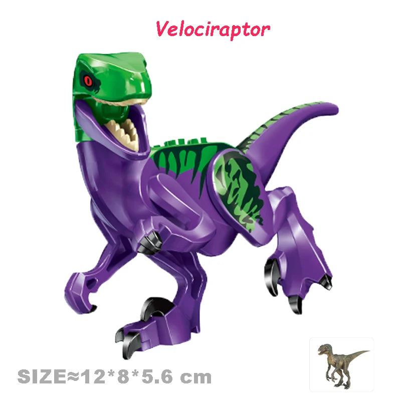 Jurassic Cool Dinosaurs World Triceratops Velociraptor Indominus T-Rex Model Assemble Building Blocks Toys For Children Boy Gift