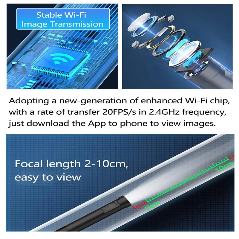 HD 1080P Endoscope Camera for iPhone Android Dual Port Waterproof Borescope Inspection Camera for Car Sewer Pipeline