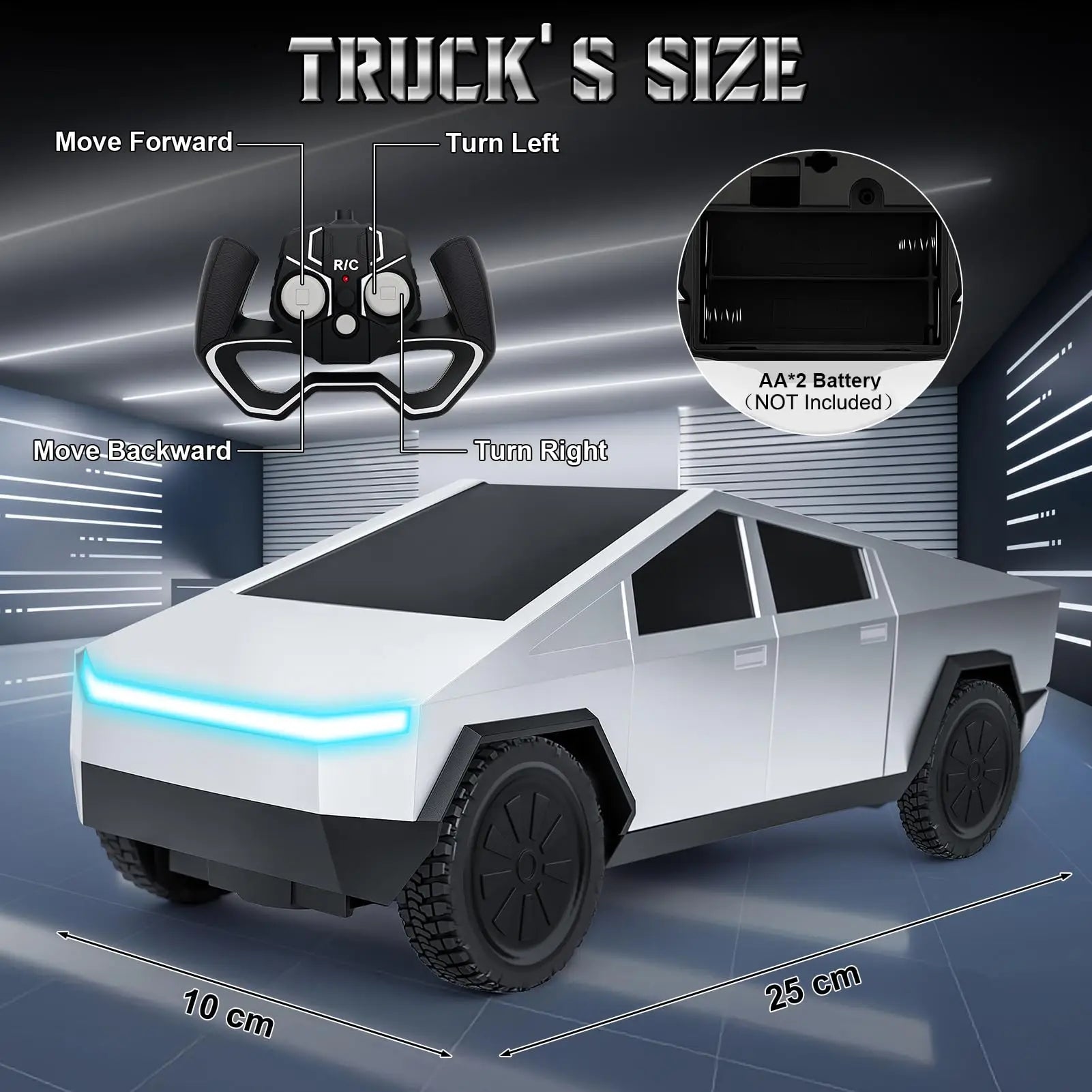 1:24 Pickup Remote Control Car, 4WD Off-Road RC Truck Toy,27MHz Wireless Remote Car with LED Lights,Birthday Gift for Boys Kids