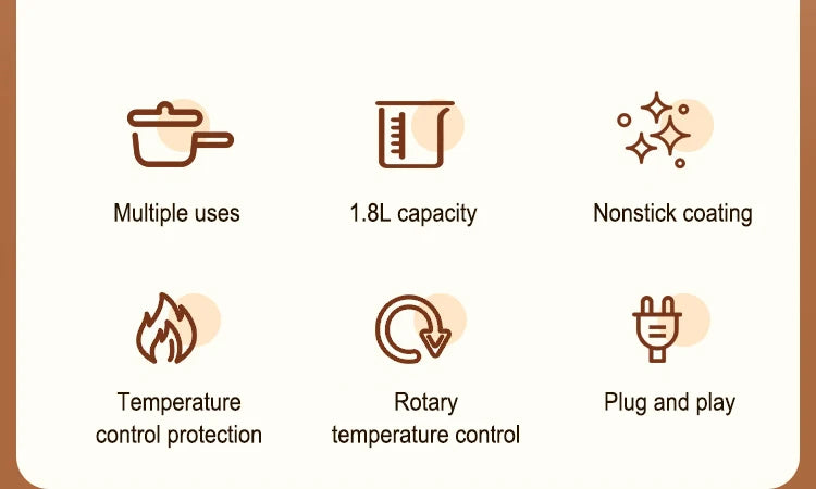 220V/110V Multifunction Cooker Household Single/Double Layer Hot Pot Mini Electric Cooking Machine Non-stick Pan Pots EU /USPlug