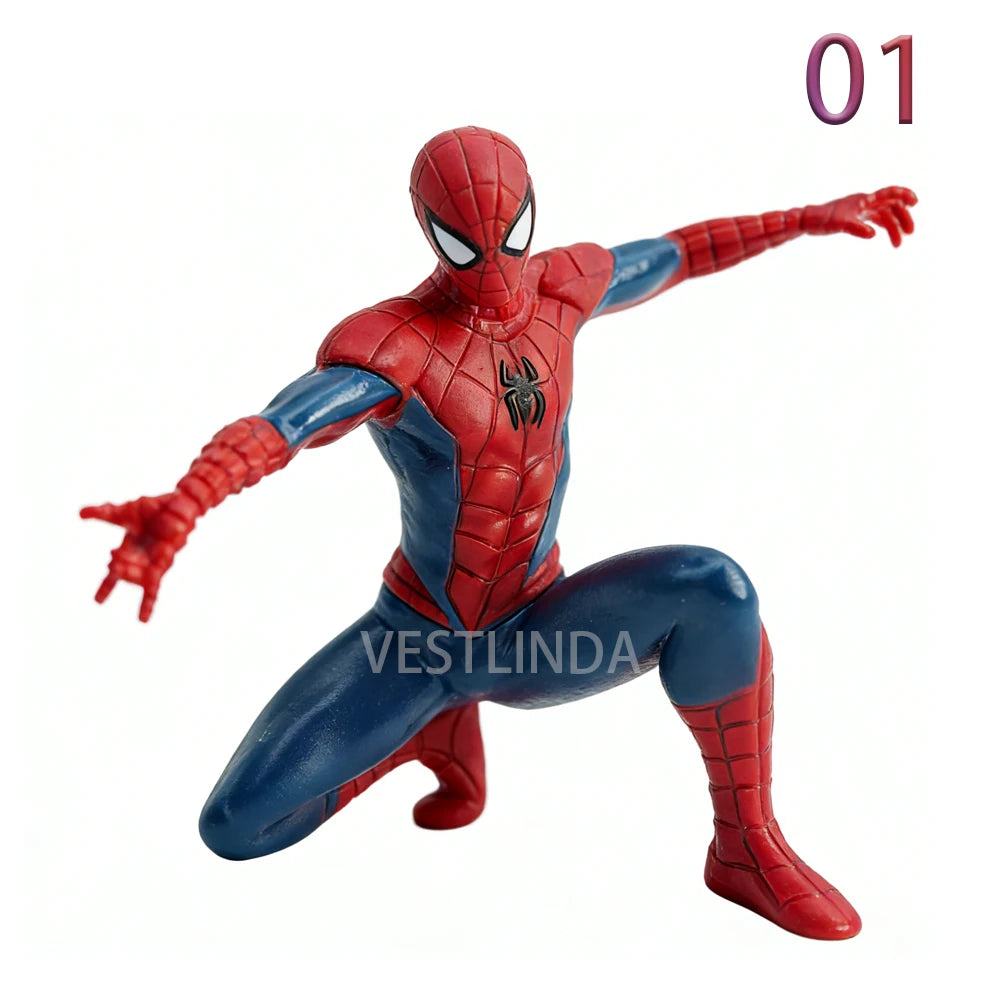 Popular Marvel Superhero Spider-Man 7-9 cm Mini Hand-made Desktop Model Decoration Game Peripherals Avengers Collection Toy Gift
